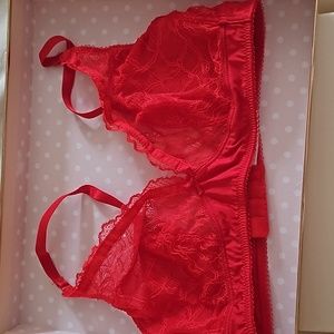 B. Tempted Red Bralette 34 and 2 Medium Panties